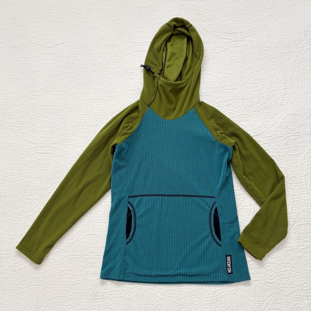 Melanzana Women's Micro Grid Hoodie, Blue / Green XS - Picture 1 of 3